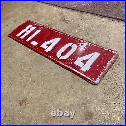 Cambodia 1990s miitary license plate 1-404 white on red