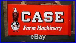 Case Farm Machinery Metal Flange Sign Vintage Porcelain Style Tractor Old Abe
