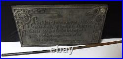 Cast Iron Bronze Metal Garden Plaque Dorothy Gurney Kiss of the Sun Poem Vintage