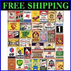 Charming 35-Piece Vintage Gas Sign Collection Perfect for Retro Home Styling