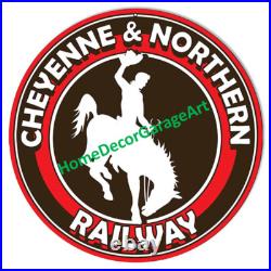 Cheyenne & Northern Railway Railroad Metal Sign Vintage Style Train Room Art