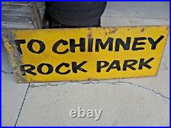 Chimney Rock Park Vintage Sign A-m Sign Co. Lynchburg Va. 1957 Heavy Metal Sign