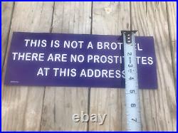 City Ordinance Brothel Exclusion Embossed Metal Sign Notice NOS Vintage