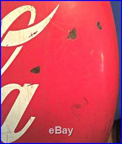 Coca-Cola Metal Button Sign, 36 diameter, Vintage Coke Advertising