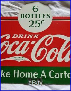Coka cola metal sign, vintage, 1937, Awesome cond