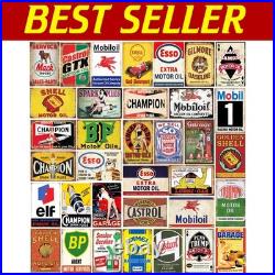 Collectible Vintage Tin Signs, 35 Pieces Perfect for Man Cave and Diner Decor