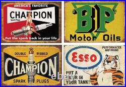 Collectible Vintage Tin Signs, 35 Pieces Perfect for Man Cave and Diner Decor