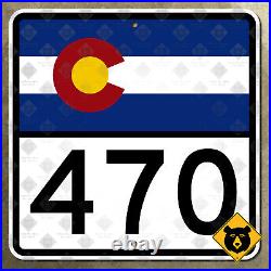 Colorado State Route 470 highway marker road sign 1934 Golden Littleton 12x12