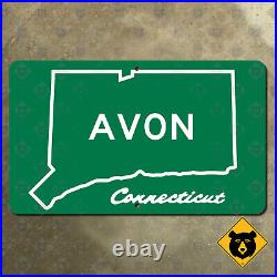 Connecticut Avon city limits sign highway boundary marker outline 35x21