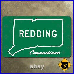 Connecticut Redding city limits sign highway boundary marker outline 15x9
