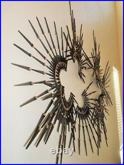 Corey Ellis Art MCM Modern Abstract Brutalist Metal Wall Sculpture Gothic VTG