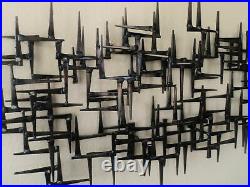 Corey Ellis Art MCM VTG Modern Abstract Brutalist Metal Wall Sculpture Gothic