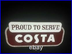 Costa Coffee Sign Led Illuminated Light Box Man Cave Drink Games Room Bar Gift