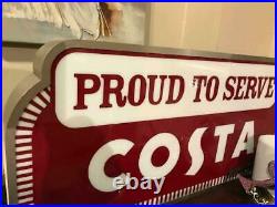 Costa Coffee Sign Led Illuminated Light Box Man Cave Drink Games Room Bar Gift