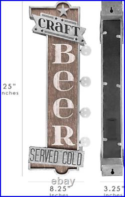 Craft Beer Reproduction Vintage Advertising Sign Battery Powered LED Lights, D