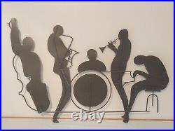 Curtis Jere Signed Metal Wall Art Jazz Band Silhouette Sculpture