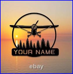 Custom Airplane Metal Sign, Aircraft Sign, Personalized Pilot Name Sign, Pilot Gift