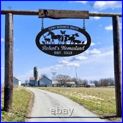 Custom Animals Farm Sign, Personalized Metal Farm Sign, Ranch Sign, Farmhouse Decor