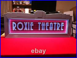 Custom Art Deco Vintage Style Lighted Home Theater Entrance Marquee Sign Custom Art Deco Vintage Style Lighted Home Theater Entrance Marquee Sign