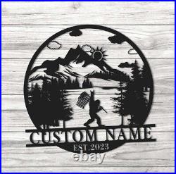 Custom Big Foot Metal Sign, Bigfoot Yard Decor, Bigfoot Yard Art, Campers Decor