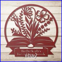 Custom Books Metal Sign, Gift for Librarian, Personalized Name Book Lover's Sign