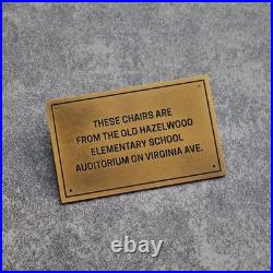 Custom Brass Nameplates, Vintage Brass Signs, Commemorative Plaques Outdoor Gift