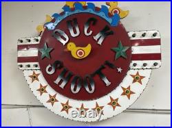 Custom Carnival Duck Shoot Kinetic Wall Art vintage metal light sign sculpture