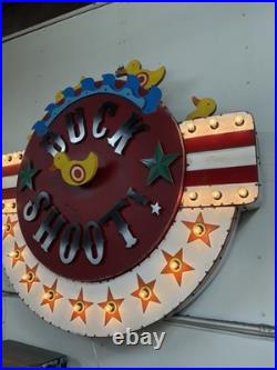 Custom Carnival Duck Shoot Kinetic Wall Art vintage metal light sign sculpture