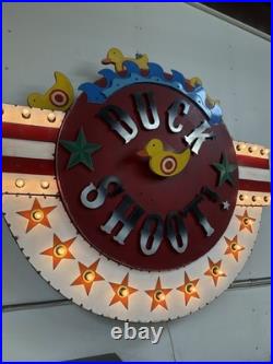 Custom Carnival Duck Shoot Kinetic Wall Art vintage metal light sign sculpture