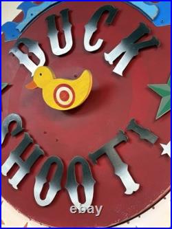 Custom Carnival Duck Shoot Kinetic Wall Art vintage metal light sign sculpture
