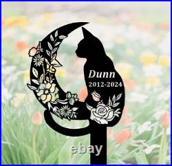 Custom Cat Grave Marker, Cat Memorial Stake, Personalized Cat Name Garden Stake