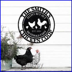 Custom Chicken Farm Metal Sign, Personalized Chicken Coop, Hen House Coop Sign