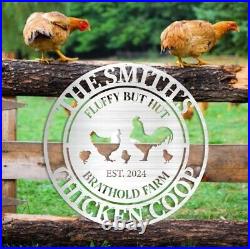 Custom Chicken Farm Metal Sign, Personalized Chicken Coop, Hen House Coop Sign