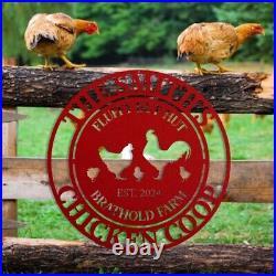 Custom Chicken Farm Metal Sign, Personalized Chicken Coop, Hen House Coop Sign