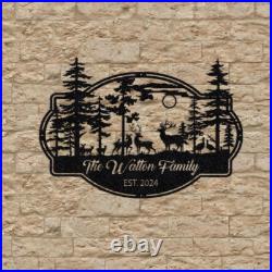 Custom Deer and Turkey Metal Wall Art, Deer Forest, Metal Name Signs Personalized Custom Deer and Turkey Metal Wall Art, Deer Forest, Metal Name Signs Personalized