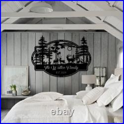 Custom Deer and Turkey Metal Wall Art, Deer Forest, Metal Name Signs Personalized Custom Deer and Turkey Metal Wall Art, Deer Forest, Metal Name Signs Personalized