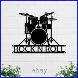 Custom Drummer Name Metal Sign, Drummer Metal Wall Art, Gifts for Musicians