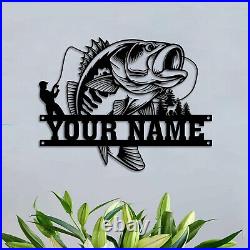 Custom Fishing Metal metal sign, Fishing Metal Name Sign, Fishing Sign, Home Decor