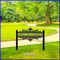 Custom Garden Sign with Stake, Personalized Garden Stake, Metal Garden Sign