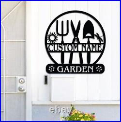 Custom Garden Tools Sign, Garden Metal Sign, Outdoor Garden Sign, Gardening gift