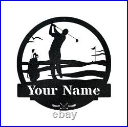 Custom Golf Monogram Metal Sign, Personalized Men's Golf Name Sign