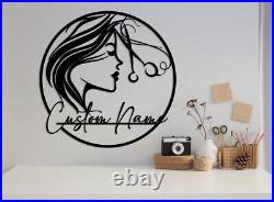 Custom Hair Dresser Metal Sign, Personalized Hair Stylist Name Sign, Gift