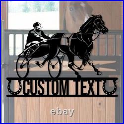 Custom Harness Racing Metal Sign, Personalized Horse Sign, Harness Racing Sign