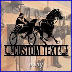 Custom Harness Racing Metal Sign, Personalized Horse Sign, Harness Racing Sign