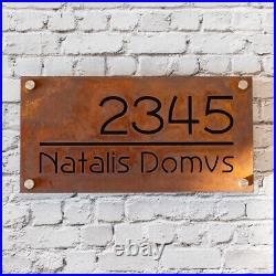 Custom House Number Rustic Sign Street Name Address Plaque Rusted Steel
