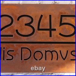 Custom House Number Rustic Sign Street Name Address Plaque Rusted Steel