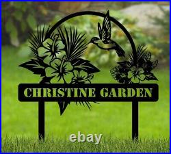 Custom Hummingbird Garden Sign, Gardening Sign, Gardener Gift, Personalized Garden