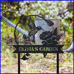 Custom Hummingbird Metal Sign, Hummingbird Family Name Sign, Garden Metal Sign
