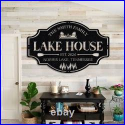 Custom Lakehouse Sign, Personalized Custom Metal Sign, Custom Family Name Sign