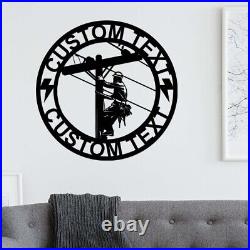Custom Lineman Metal Sign, Electrical Worker Sign, Personalized Lineman Name Sign